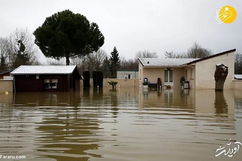 جاری شدن سیل در فرانسه + تصاویر